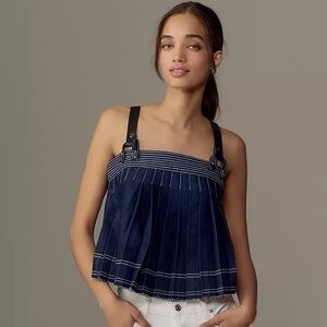 NWT! Anthropologie Pilcro Sleeveless Harness Denim Blouse - Size XL 🥐